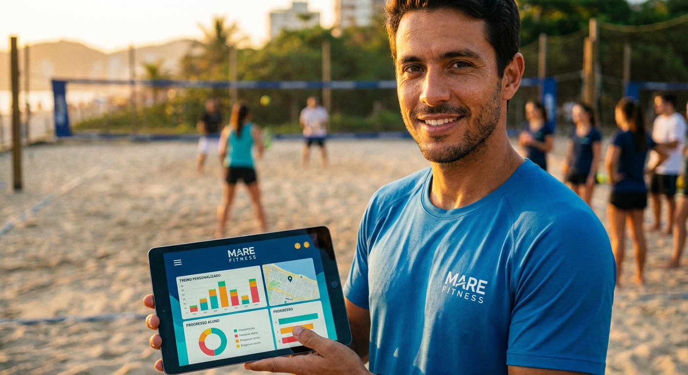Periodização Beach Tennis no App Millbody Personal trainer usando aplicativo Millbody para periodizar treinos de beach tennis na areia