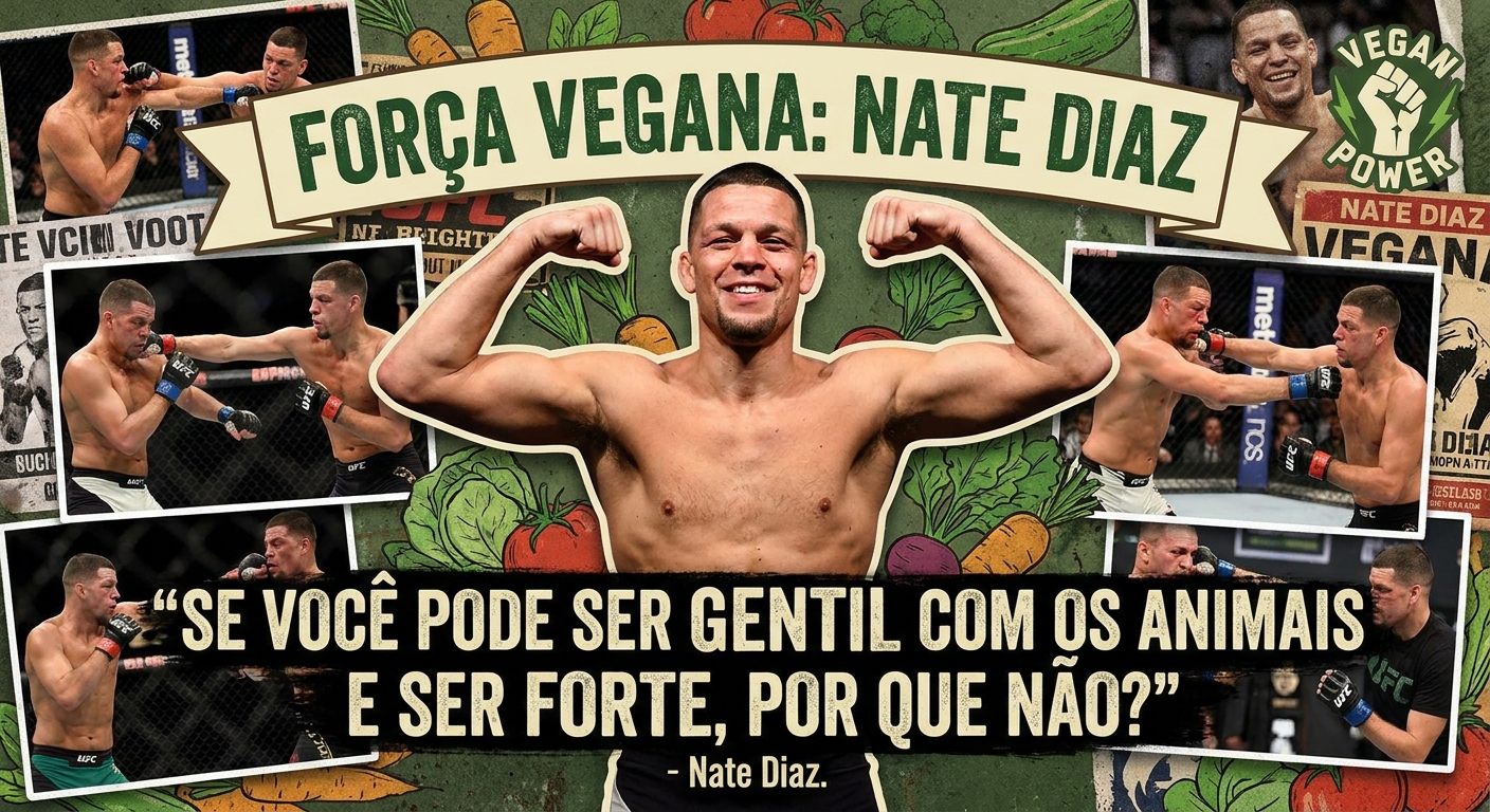 Personal trainer vegano com luvas de boxe representando mindset de campeão
