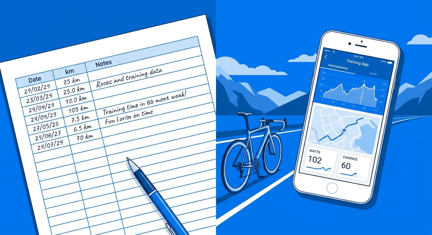Comparação entre planilha de papel e aplicativo Personal Millbody para treino de ciclismo