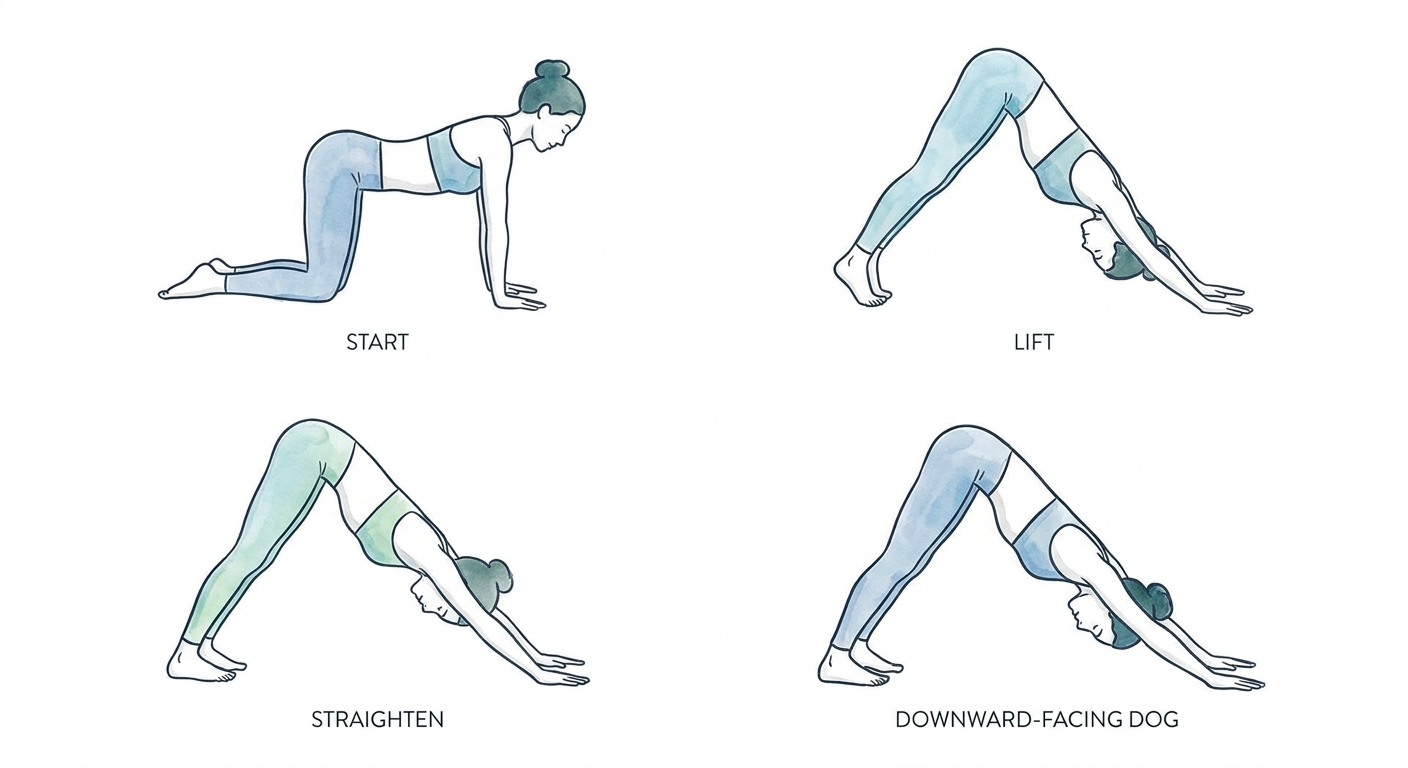Postura Cachorro Olhando para Baixo de yoga para energia