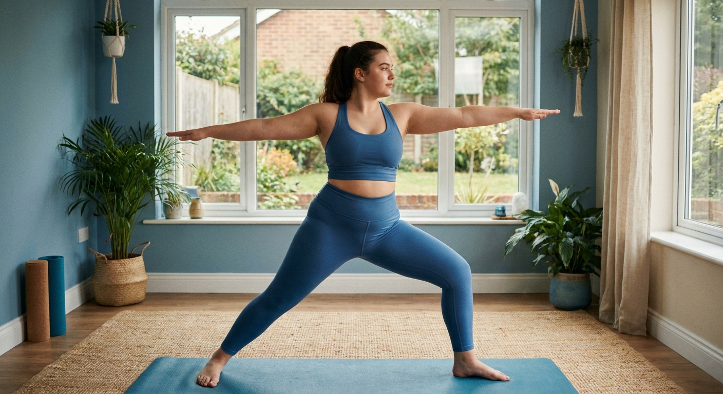 Postura do Guerreiro II Virabhadrasana II para adolescentes - yoga para ansiedade adolescente
