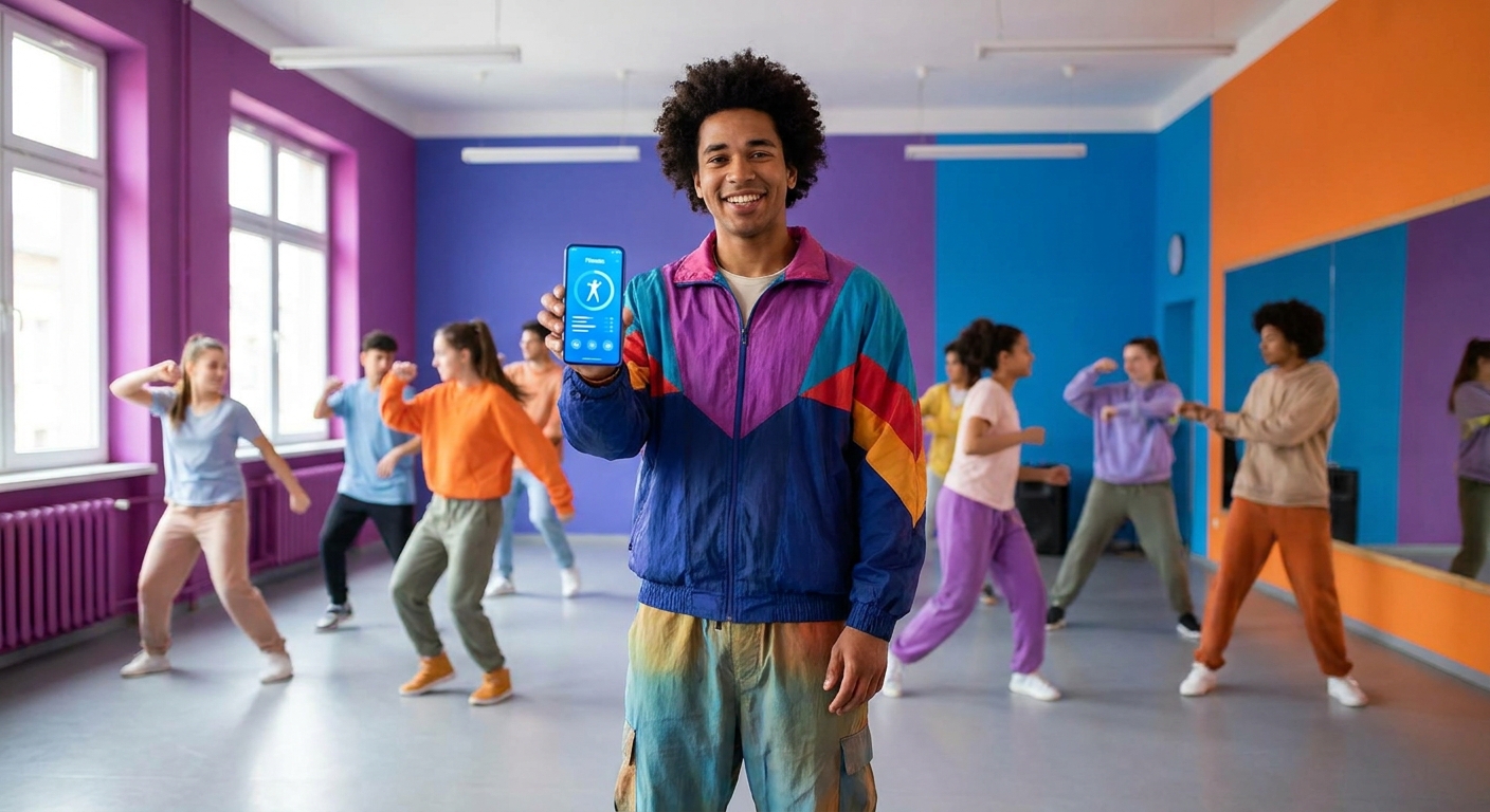 Professor de dança urbana usando app personalizado Millbody para engajar alunos