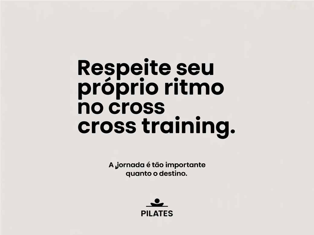 Citação sobre respeitar o próprio ritmo no Cross Training.