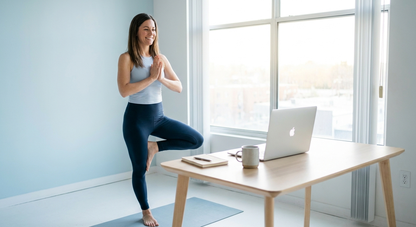 Rotina matinal de yoga para empreendedoras digitais - Vitalizen