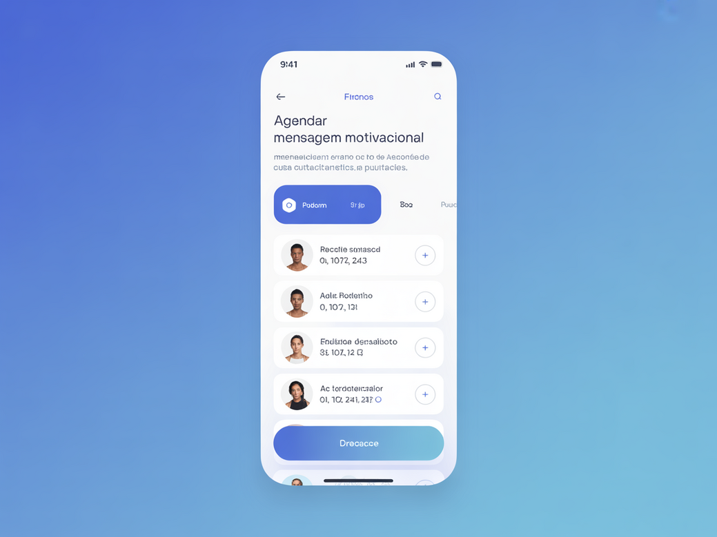 Screenshot do aplicativo Personal Millbody mostrando a funcionalidade de mensagens automáticas para alunos