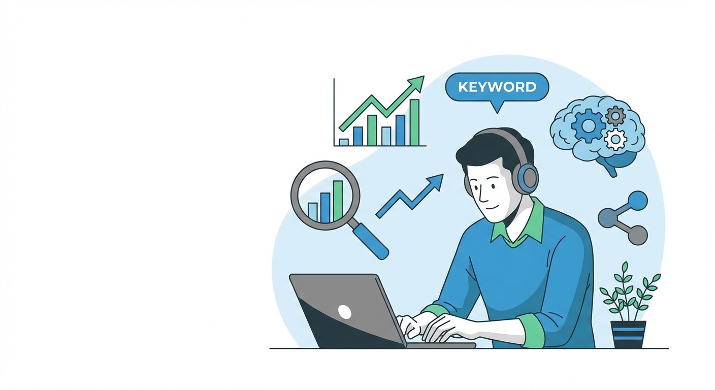 Profissional realizando criação de conteúdo para SEO em notebook