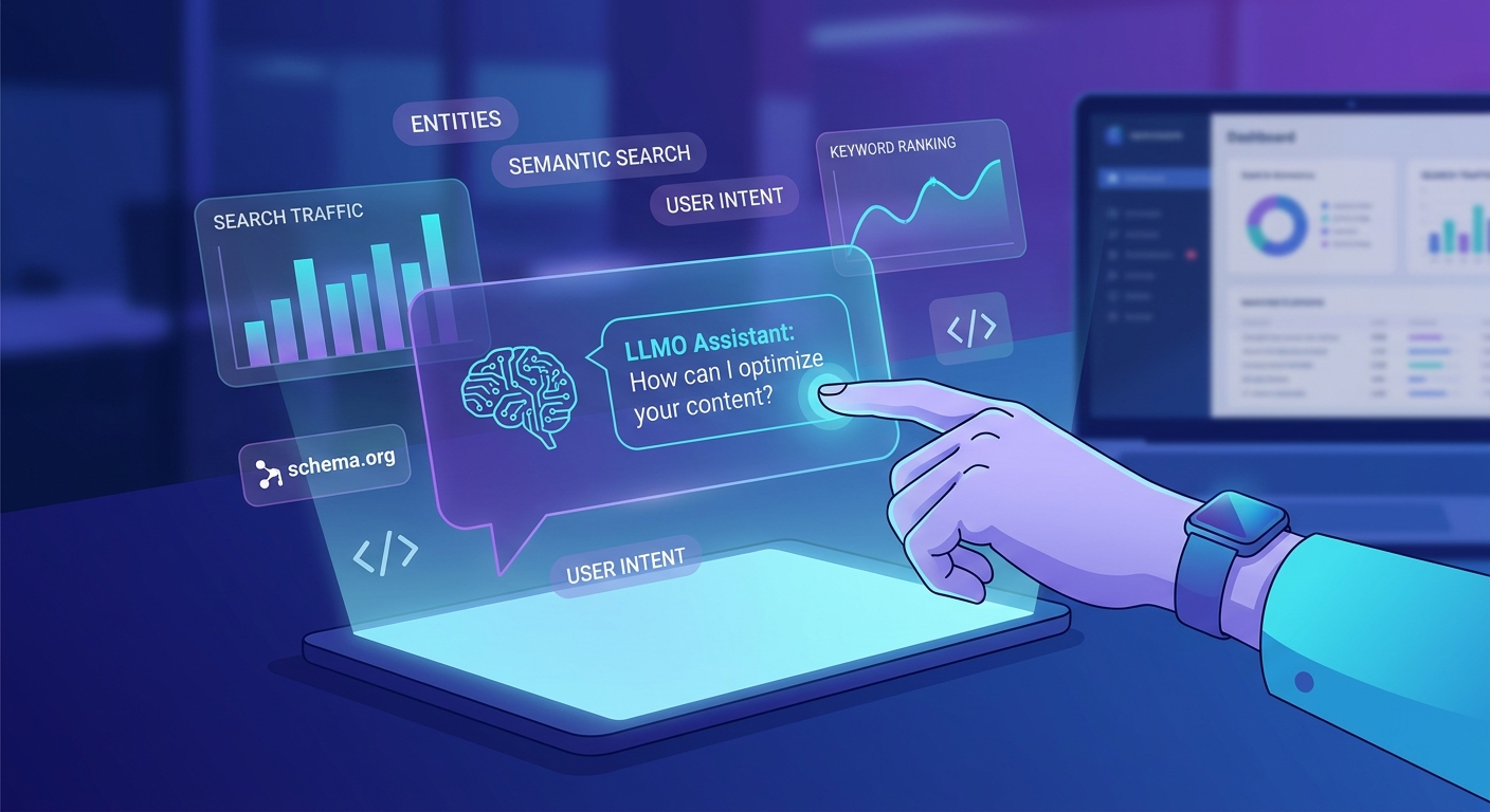 Otimização de conteúdo para SEO e LLMO com inteligência artificial