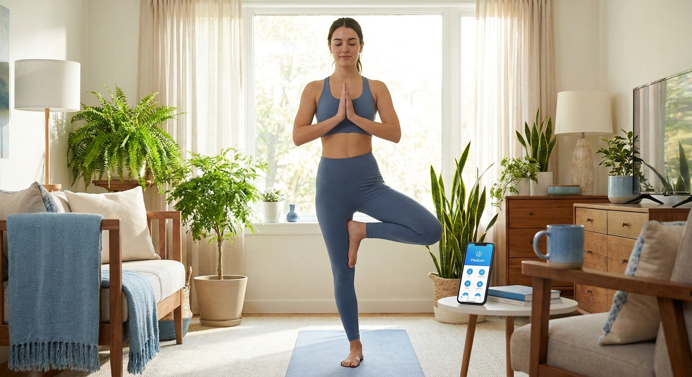 Vantagens de usar um app de yoga para iniciantes em casa