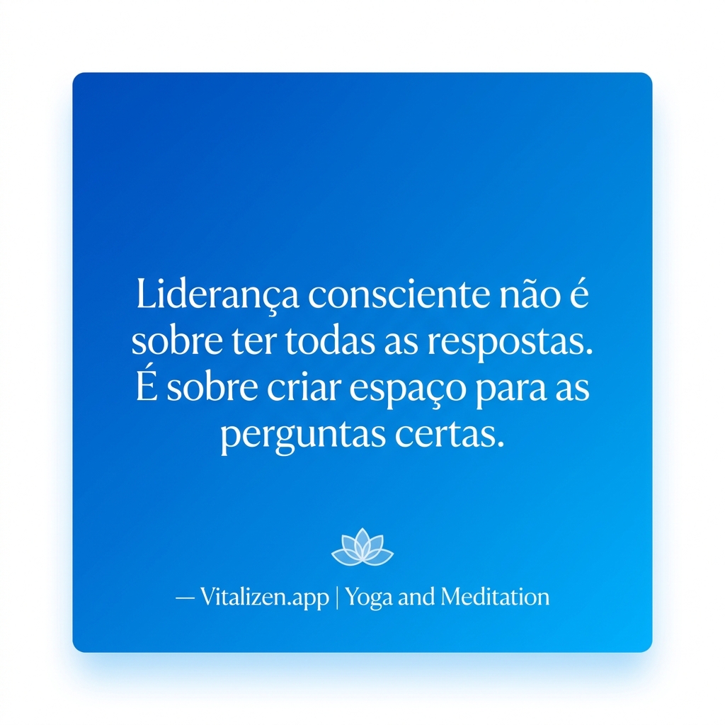 Card com citação sobre liderança consciente nos tons da marca Vitalizen