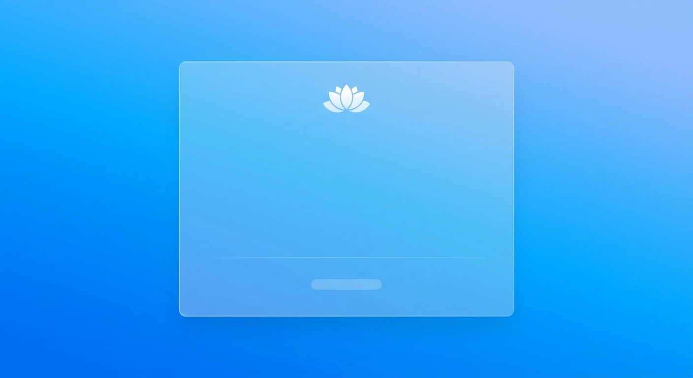 Card com frase de inspiração para meditação matinal em fundo azul gradiente