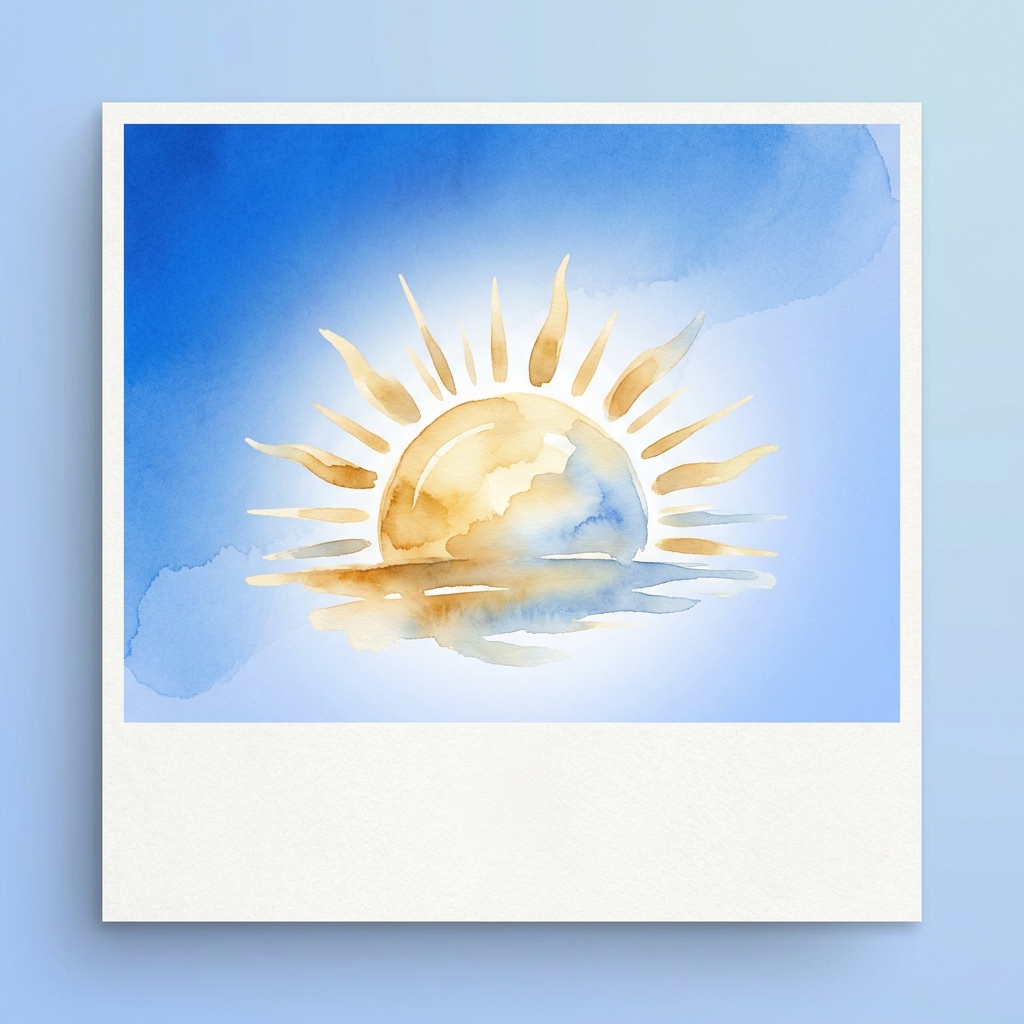 Card com sol nascente em azul — frases motivacionais menopausa — Vitalizen Yoga and Meditation