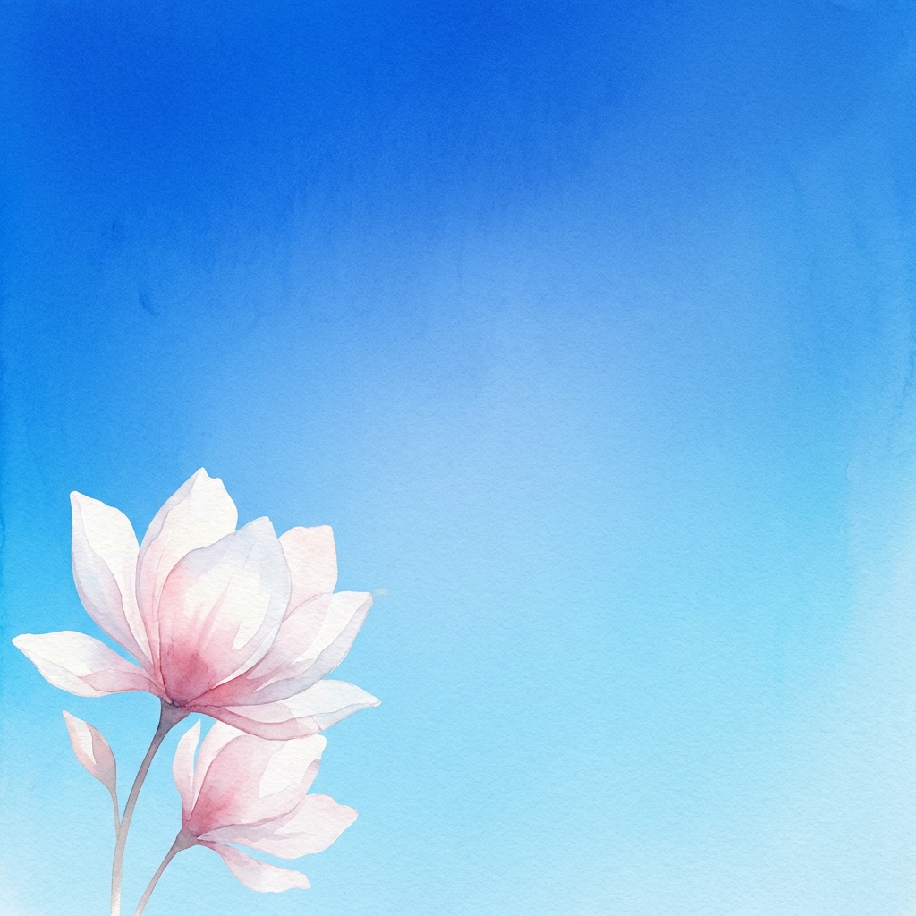 Card com flor desabrochando em azul — aceitação do corpo menopausa — Vitalizen Yoga and Meditation