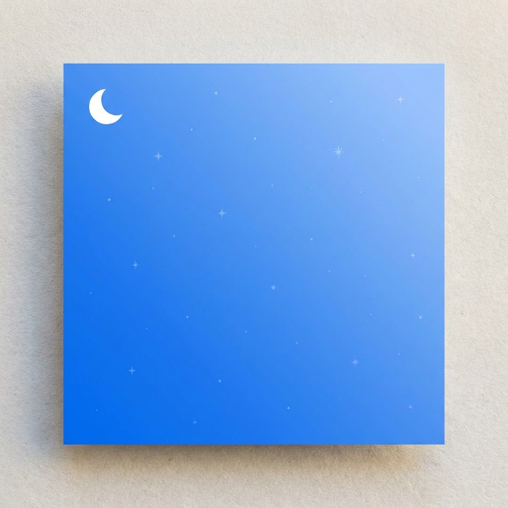 Card azul com gradiente e ícone de lua crescente - frases de inspiração meditação para respiração consciente