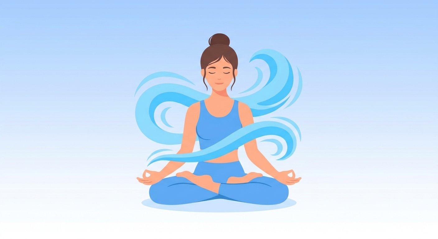 Mulher meditando usando técnica de respiração para controlar a ansiedade - Vitalizen Yoga and Meditation