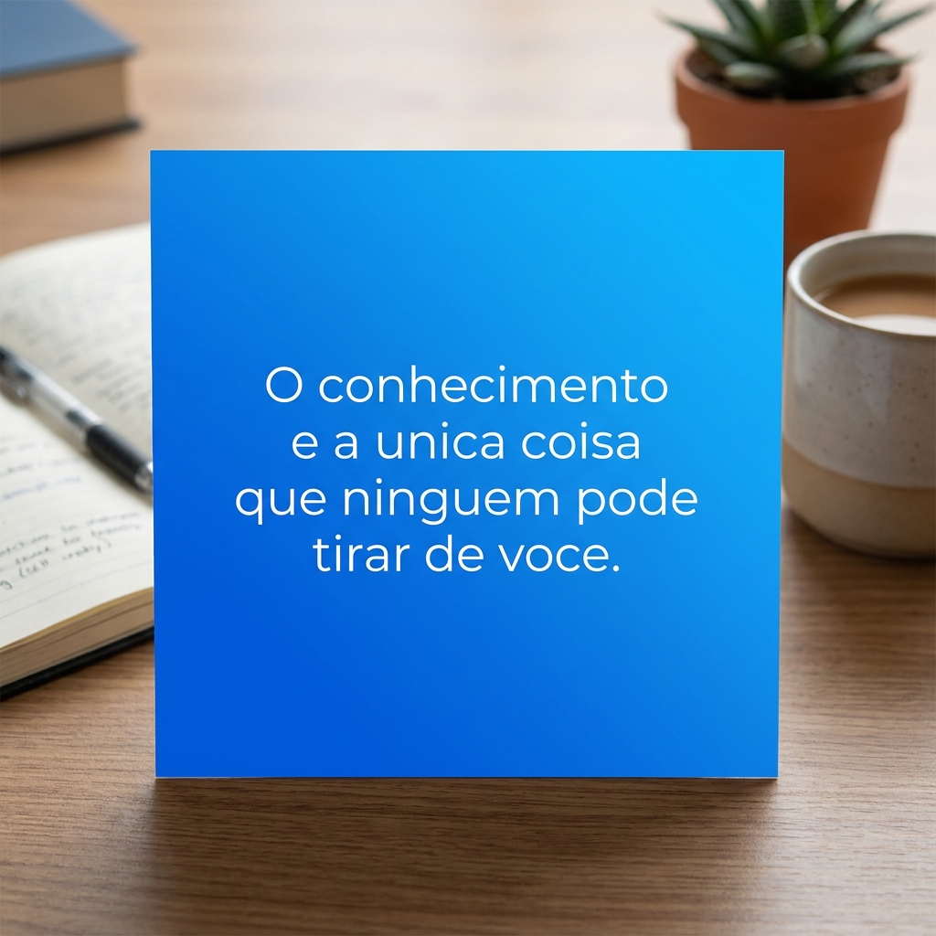 O conhecimento é a única coisa que ninguém pode tirar de você - Frases de inspiração para estudar com foco