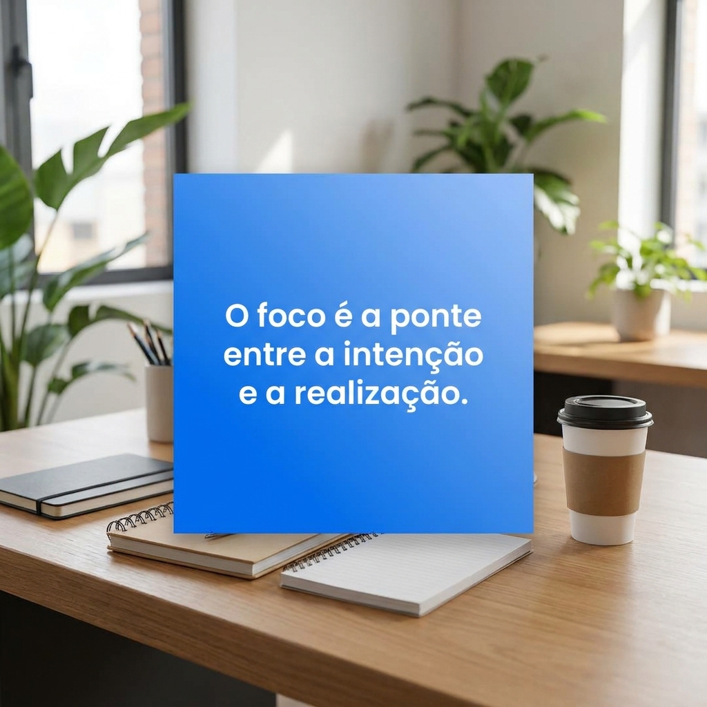 O foco é a ponte entre a intenção e a realização - Frases de inspiração para estudar com foco