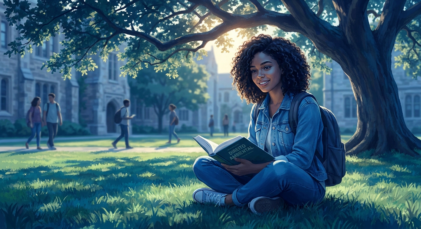 Estudante universitário em momento de calma e concentração com frases de inspiração para ansiedade