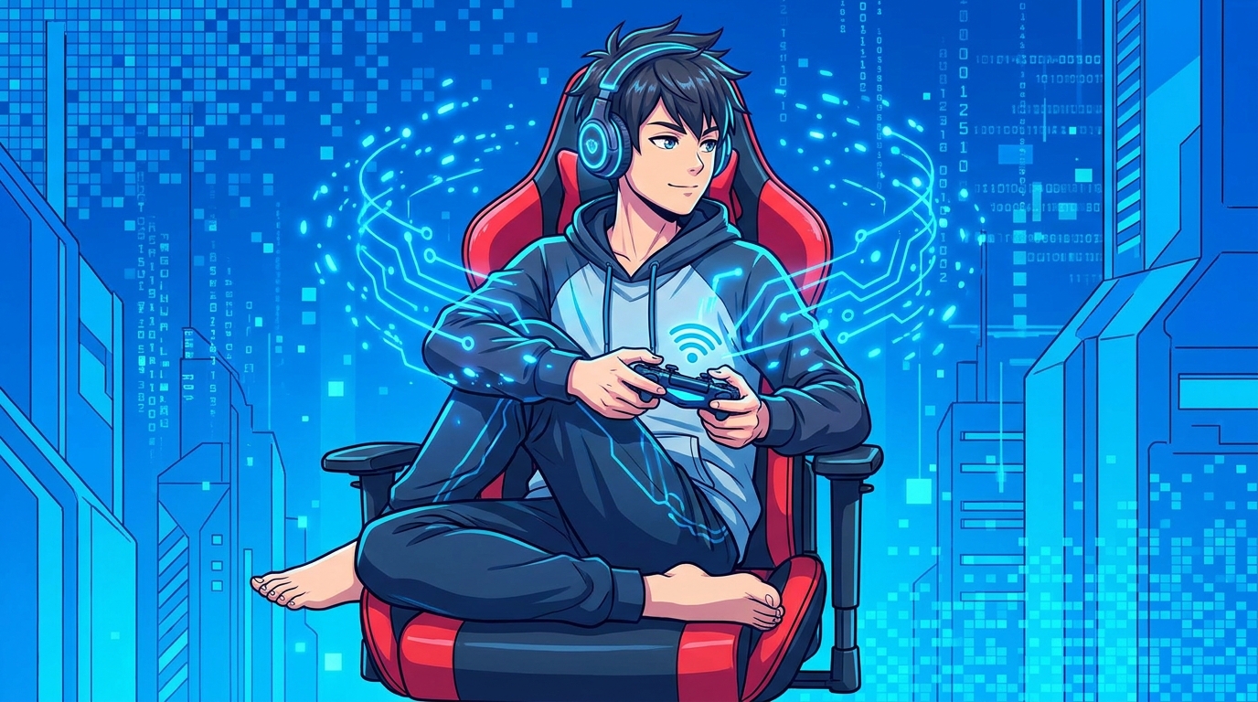 Gamer praticando yoga na cadeira para bem-estar integral e performance