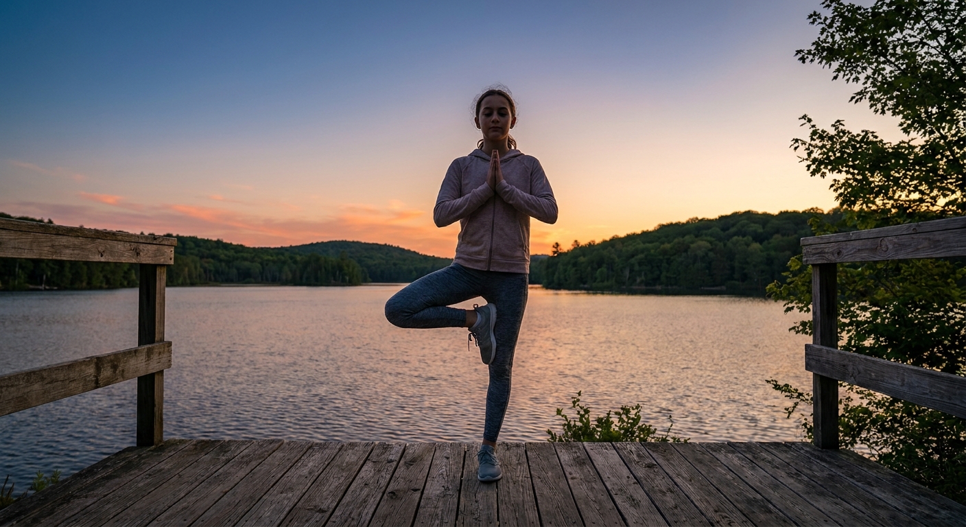 Jovem praticando yoga ao ar livre - Frases de inspiração para adolescentes