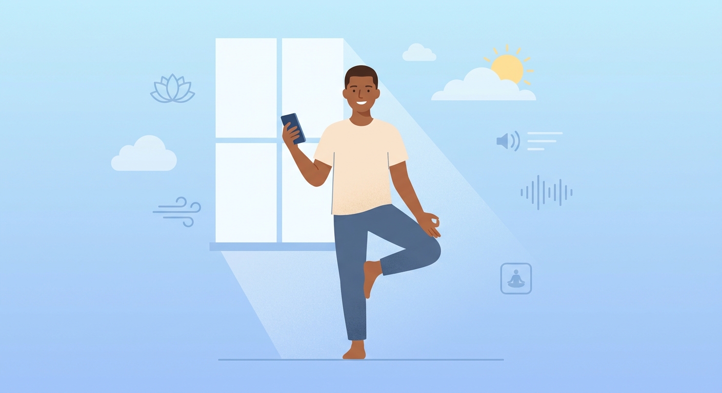 Melhor app de yoga e meditação 2026 - Vitalizen para iniciantes