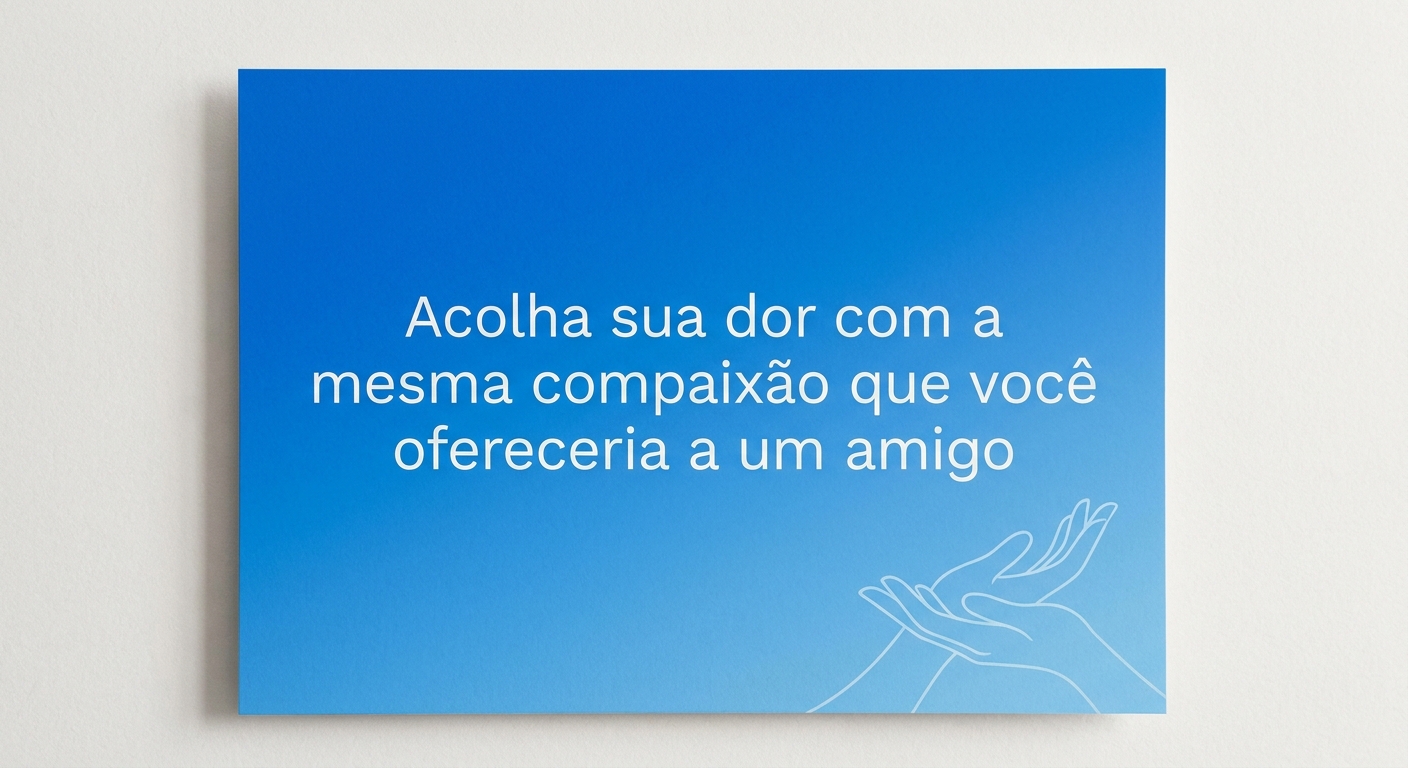 Acolha sua dor com a mesma compaixão que você ofereceria a um amigo.