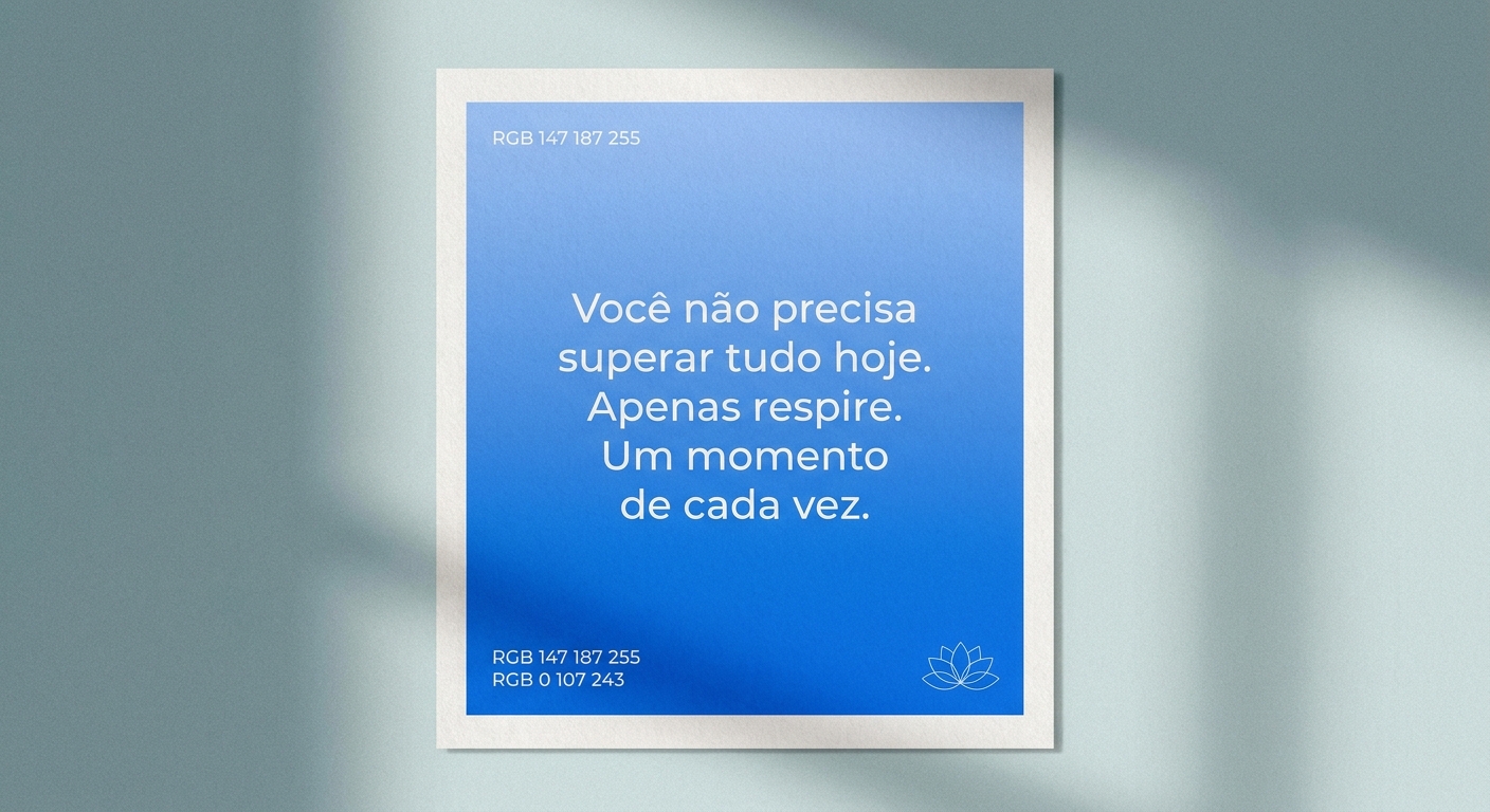 Você não precisa superar tudo hoje. Apenas respire. Um momento de cada vez.