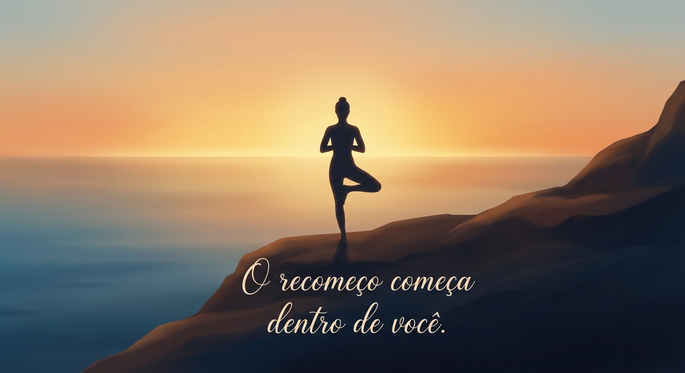 Mulher praticando yoga para superar término de relacionamento tóxico e reconstruir a autoestima