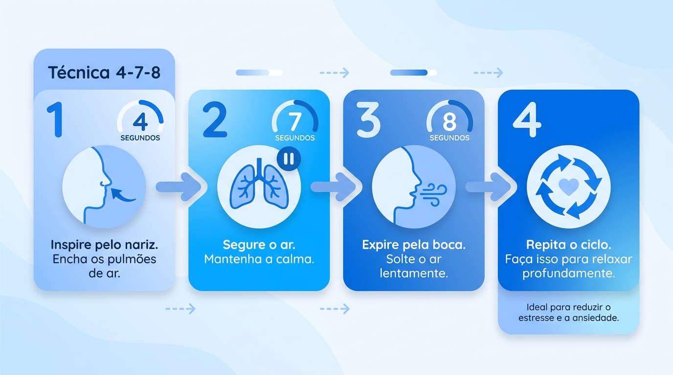 Passo a passo da respiração 4-7-8 para ansiedade nos estudos - Vitalizen