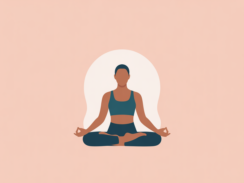 A person in a serene state, practicing yoga and meditation with the Vitalizen App for mental wellness.