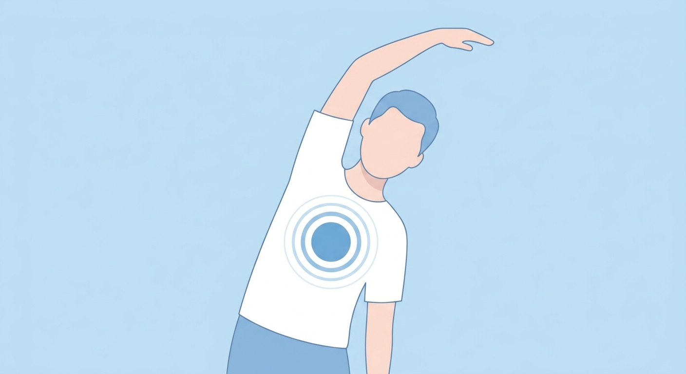 movimento corporal para TDAH — alongamento lateral com respiração consciente
