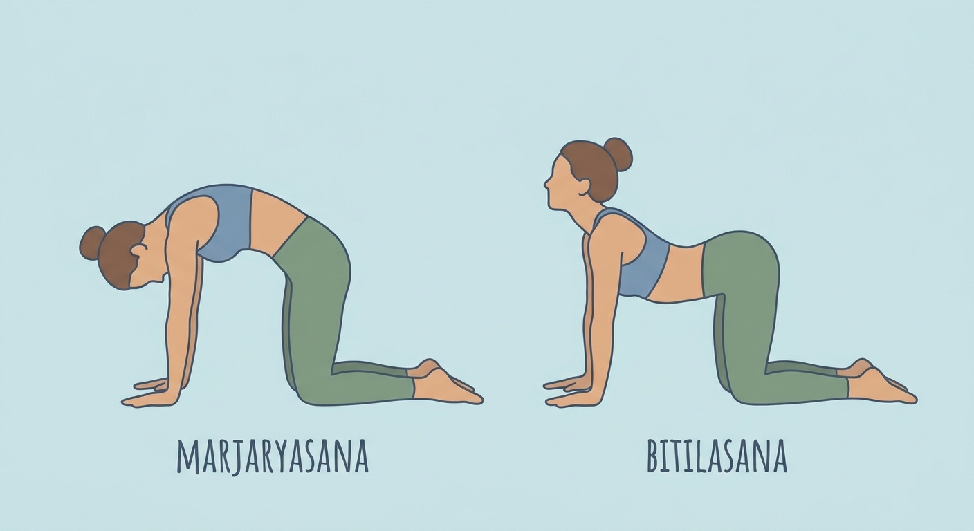postura de yoga para concentração — Gato e Vaca lento para TDAH