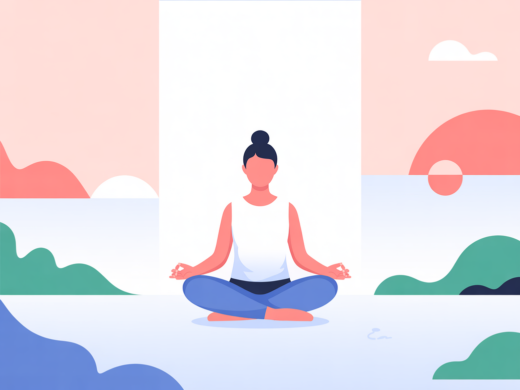 Mulher praticando Vinyasa flow com uma assinatura de yoga e meditação online para alívio do estresse.