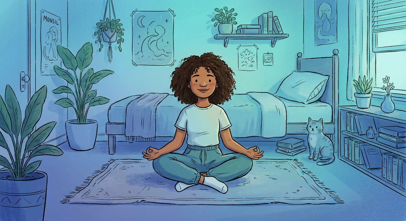 Adolescente praticando yoga para autoestima