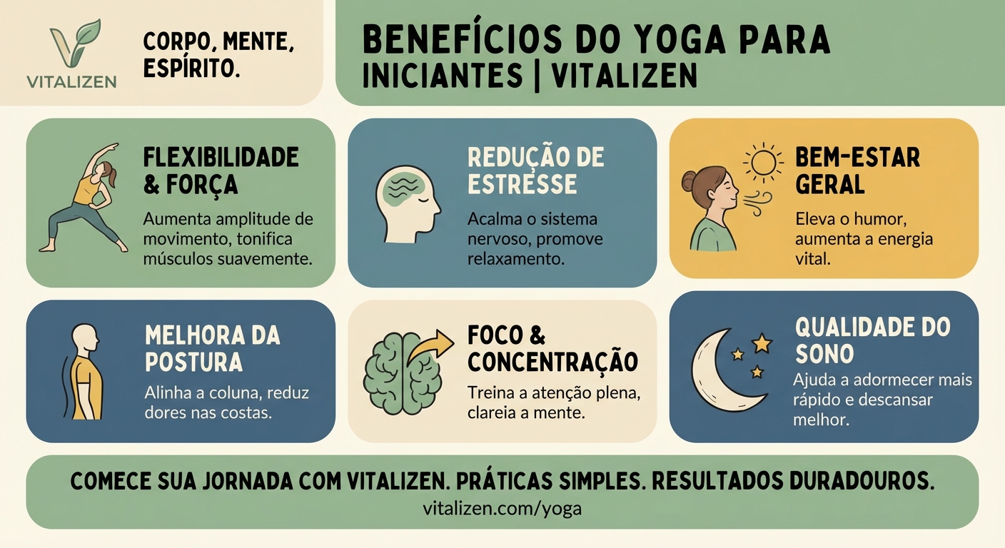 Infographic showing benefits of yoga and meditation