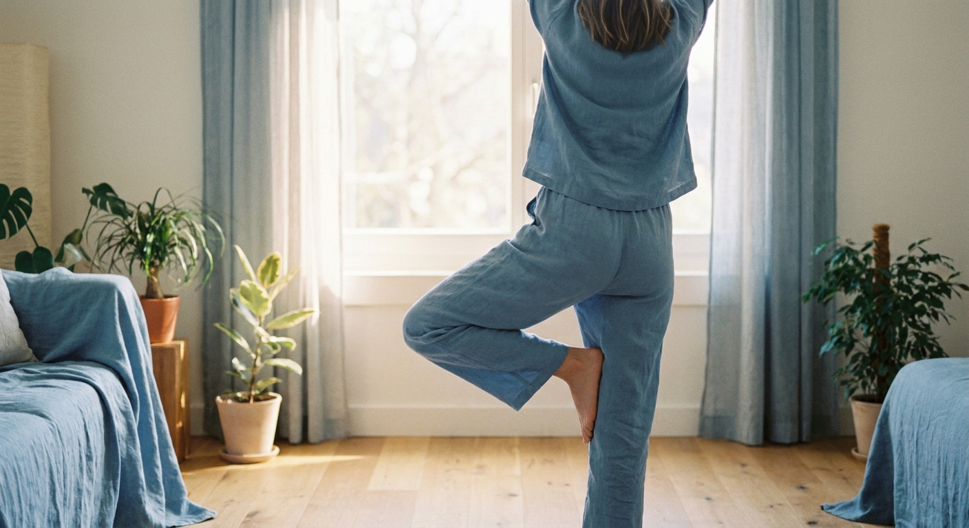 Mulher praticando yoga para cura emocional e autoestima após término