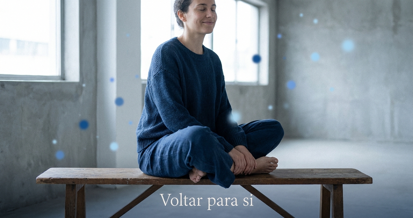 Executivo praticando meditação guiada para recuperação de burnout