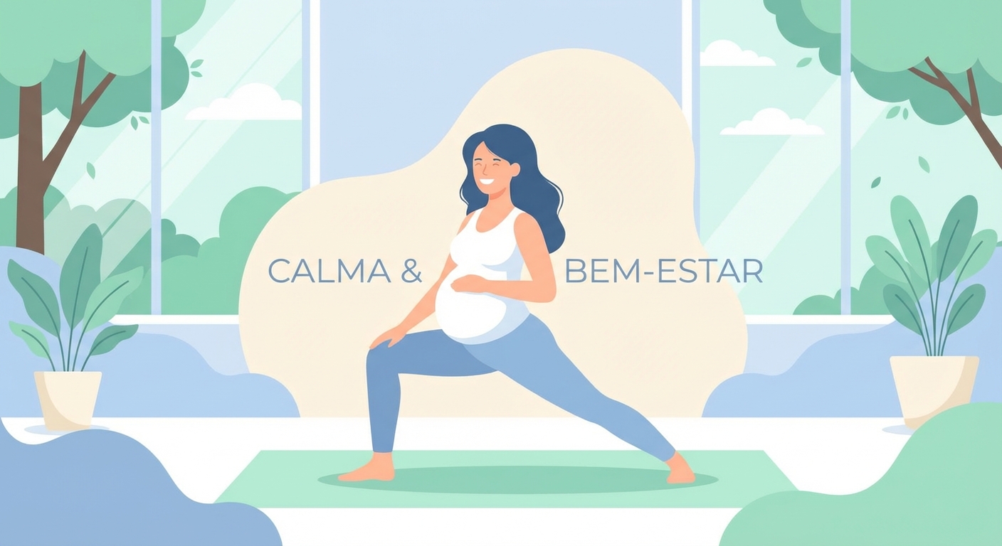 Mulher grávida praticando yoga