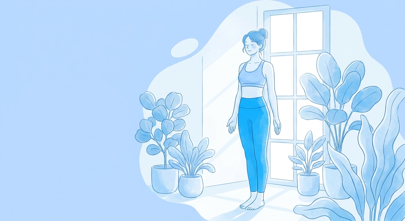 Jovem praticando yoga em ambiente calmo com luz natural - yoga para iniciantes