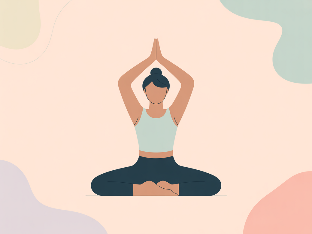 Beginner practicing yoga and meditation for a healthier life