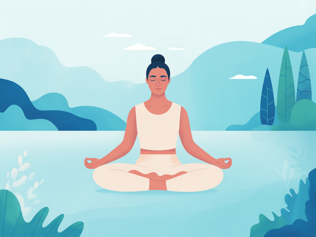 A person practicing yoga and meditation peacefully, illustrating the transformative benefits available through the Vitalizen App in 2025.