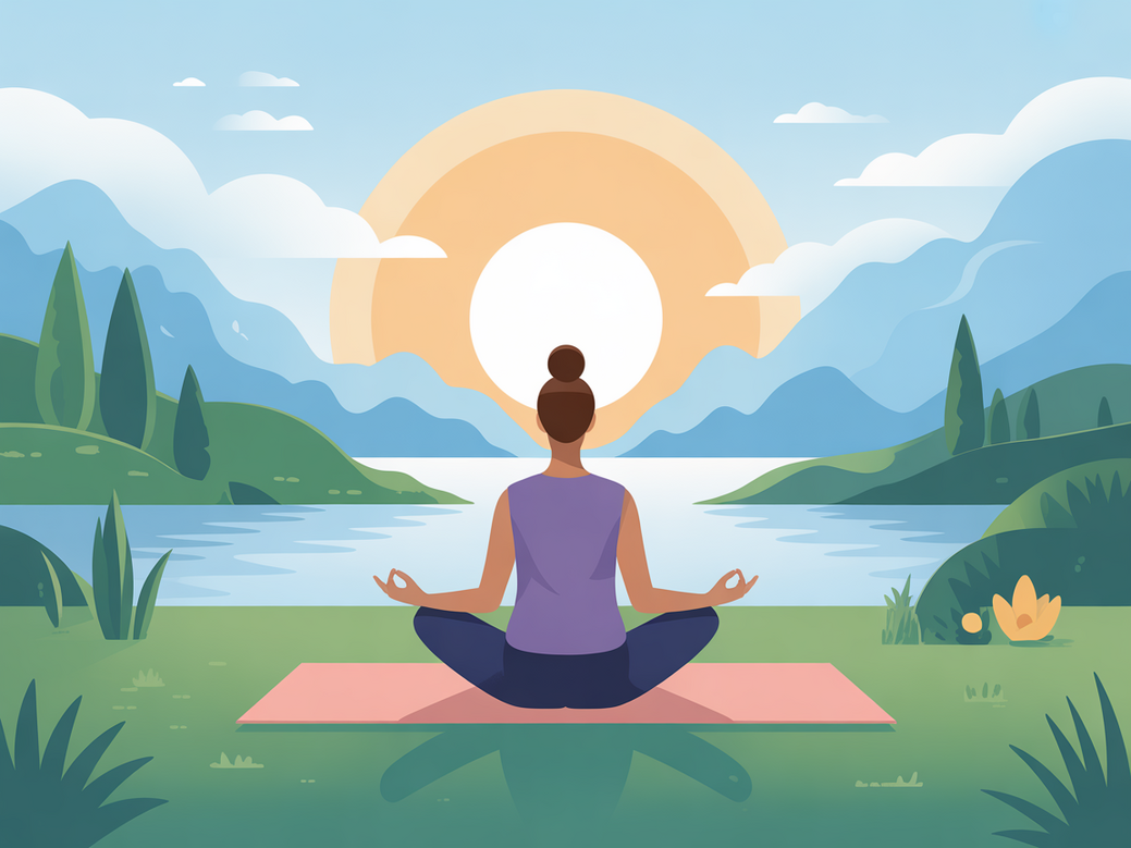 A person practicing yoga and meditation in a calm, natural environment, representing the peace found through these disciplines.