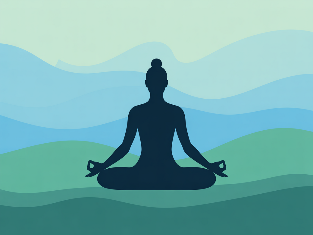 A person in a serene yoga pose at sunrise, illustrating the inner peace from yoga and meditation.