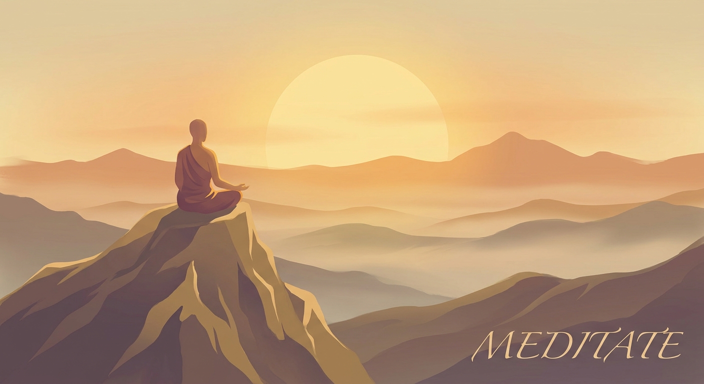Woman meditating at sunrise on a mountain top – yoga and meditation for inner peace