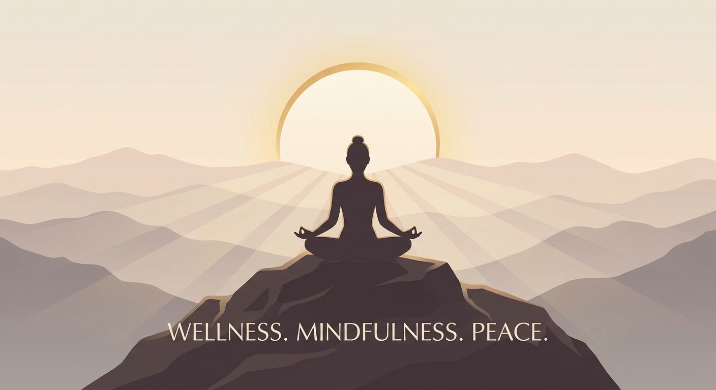 Woman meditating in yoga pose at sunrise, mental clarity and inner peace concept