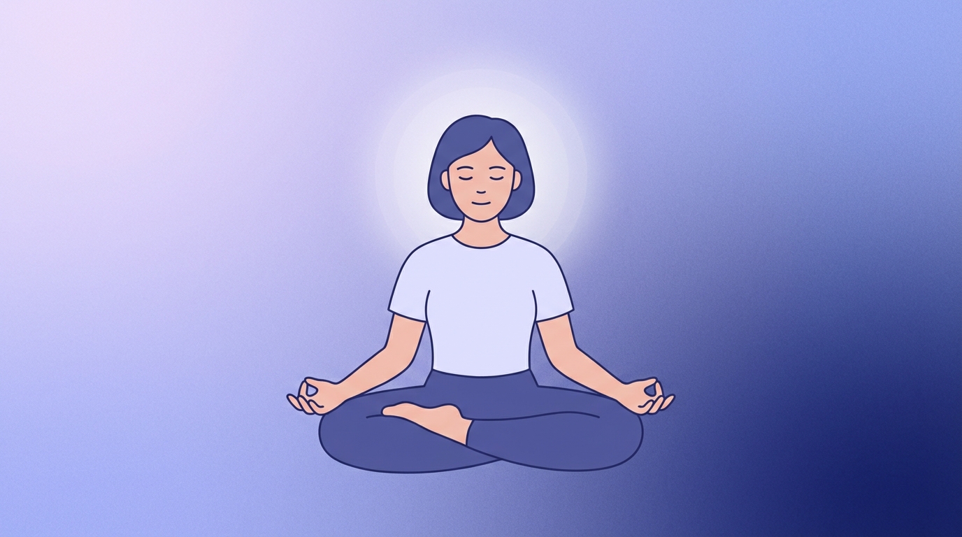 Person practicing yoga meditation for mental health in peaceful outdoor setting