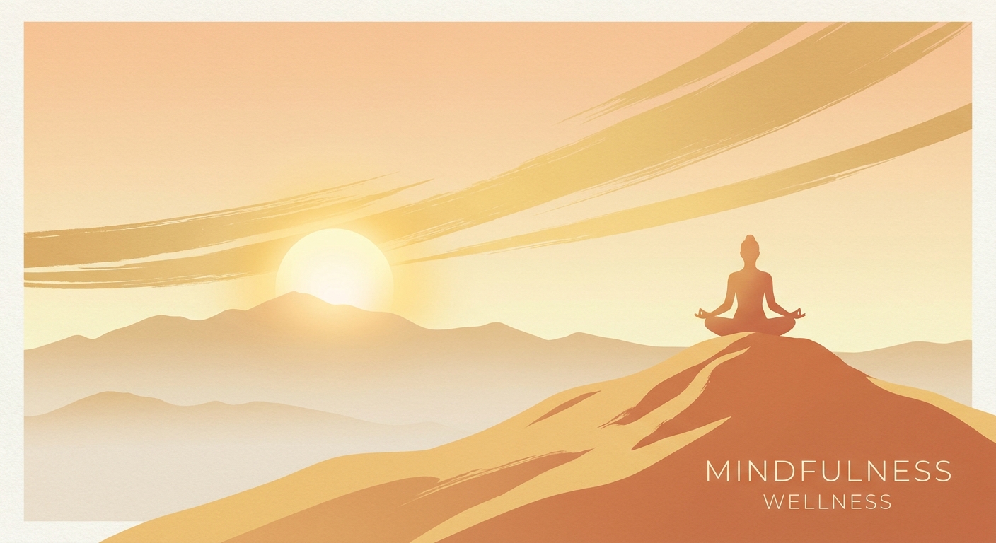 Person meditating at sunrise practicing yoga and meditation for mental health benefits
