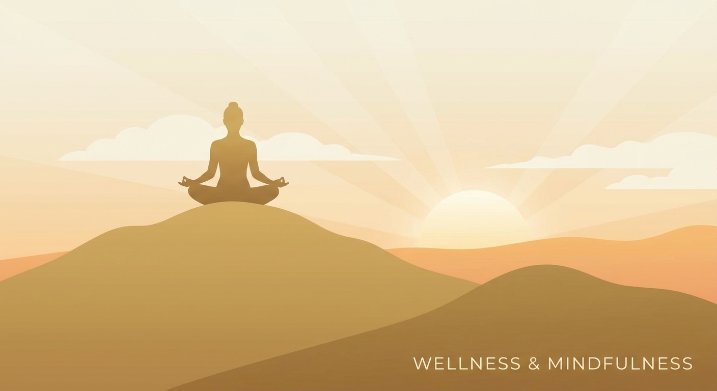 Woman practicing yoga and meditation at sunrise for mental wellness and mindfulness