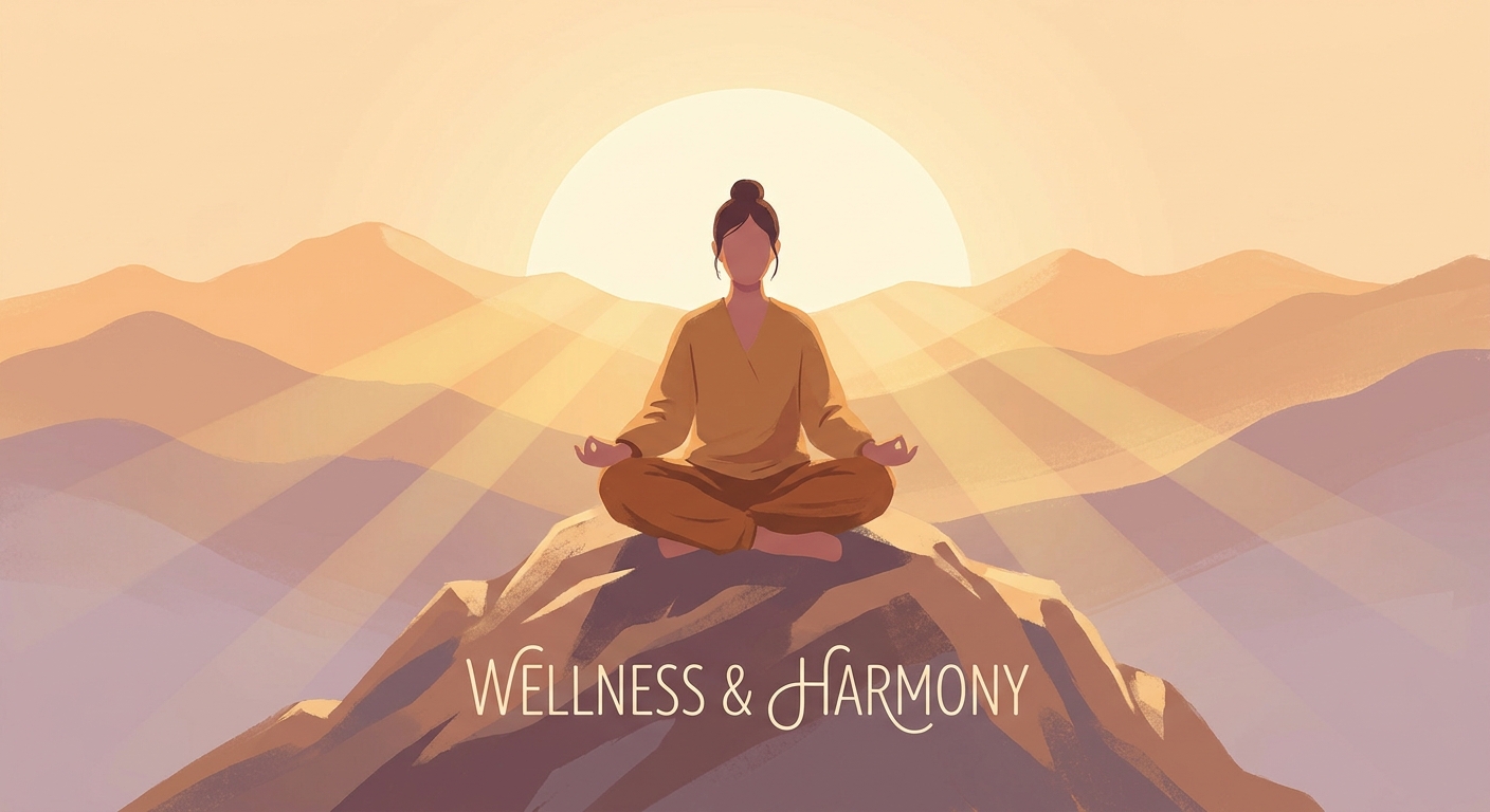 Woman meditating in yoga pose at sunrise mountain top