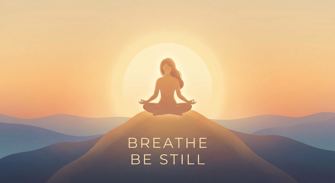 Woman meditating at sunrise practicing yoga and meditation morning routine