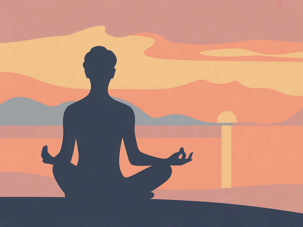 A person practicing meditation for stress relief, symbolizing the peace and tranquility that yoga and meditation reduce stress in 2025.
